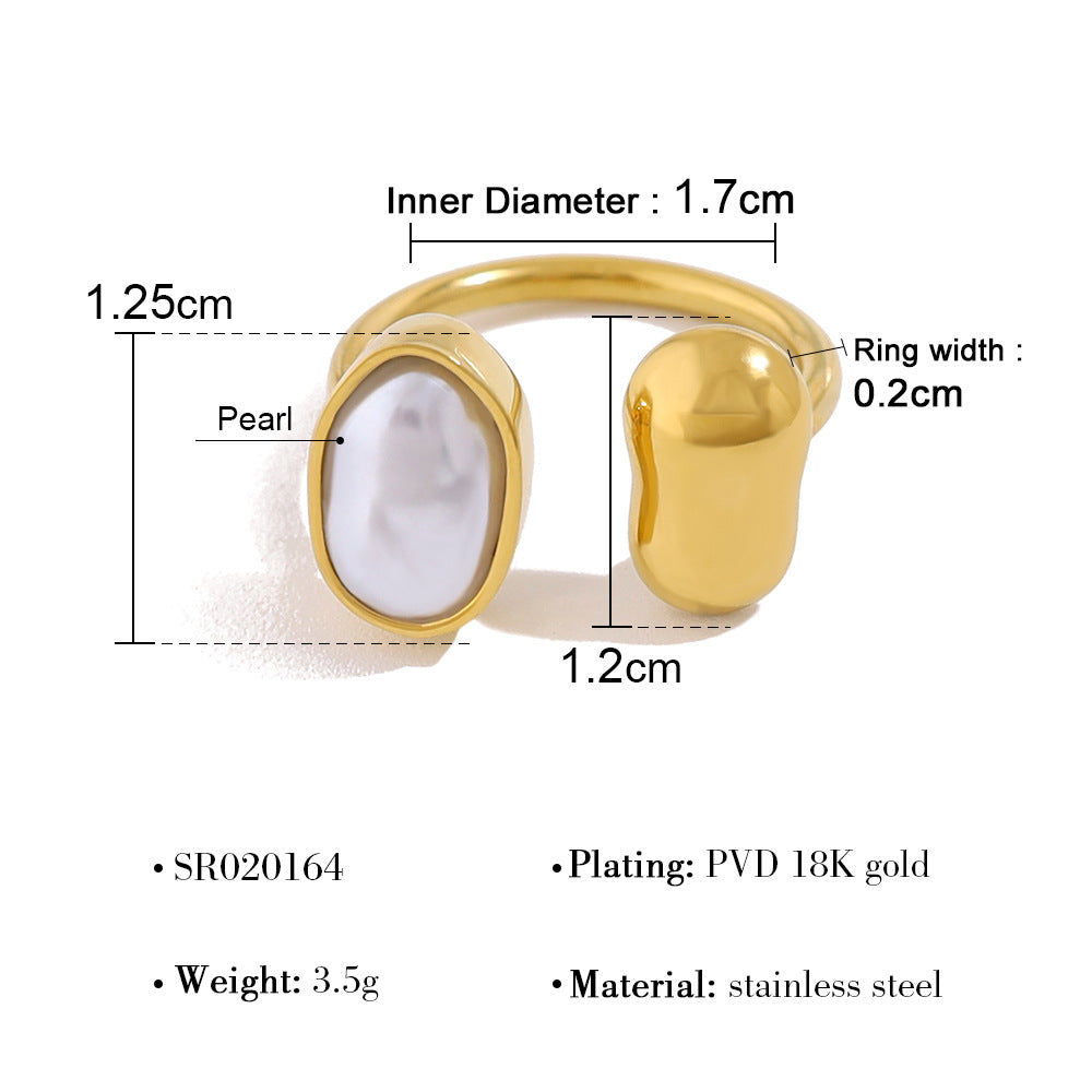 Affordable Luxury Open Ring with Irregular Pearl