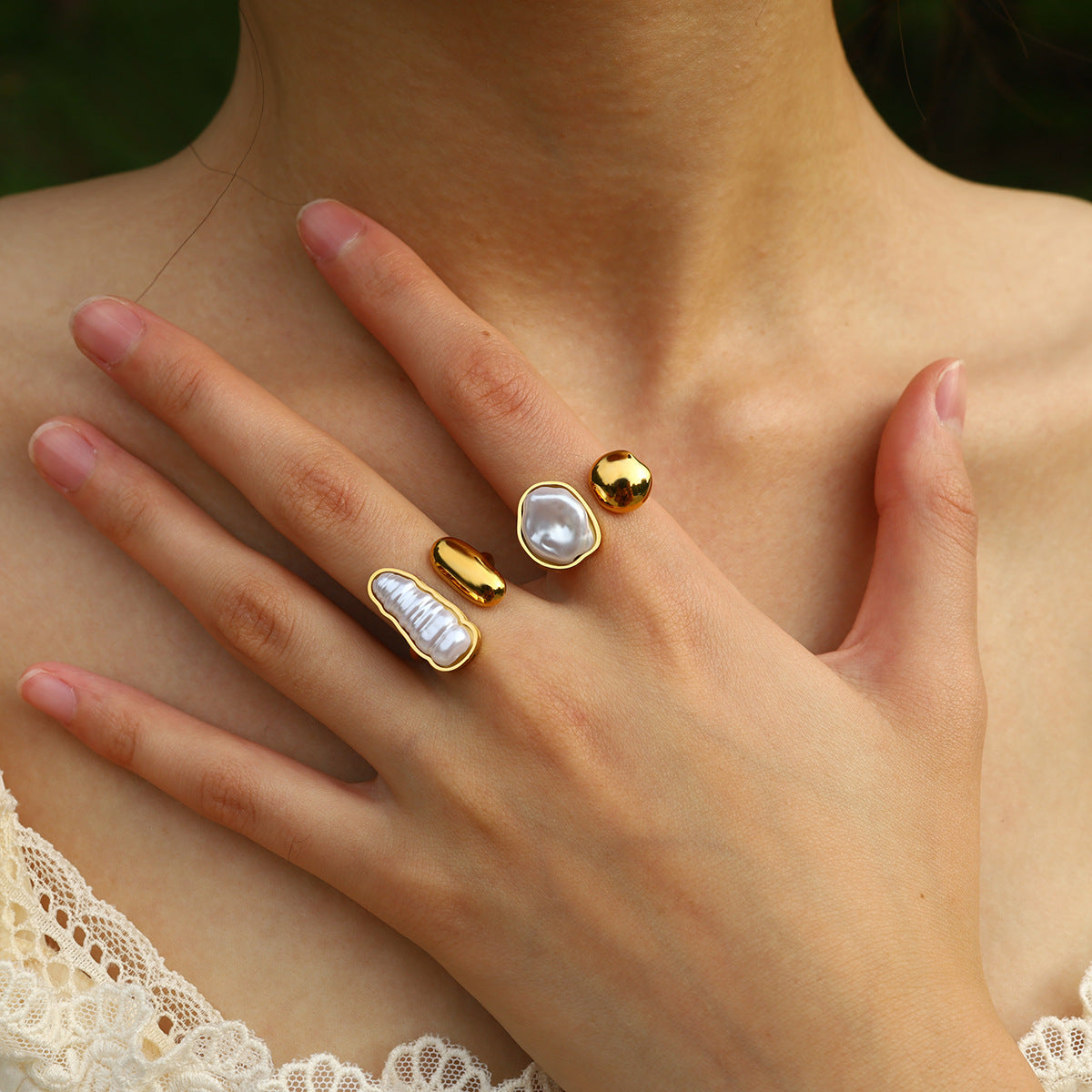 Affordable Luxury Open Ring with Irregular Pearl