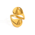 Irregular Lava-Style 18K Gold-Plated Open Ring