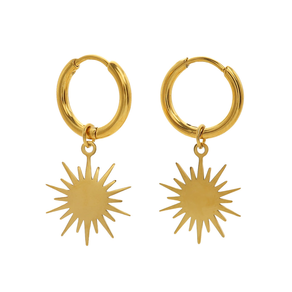 Minimalist 18K Gold-Plated Starburst Earrings