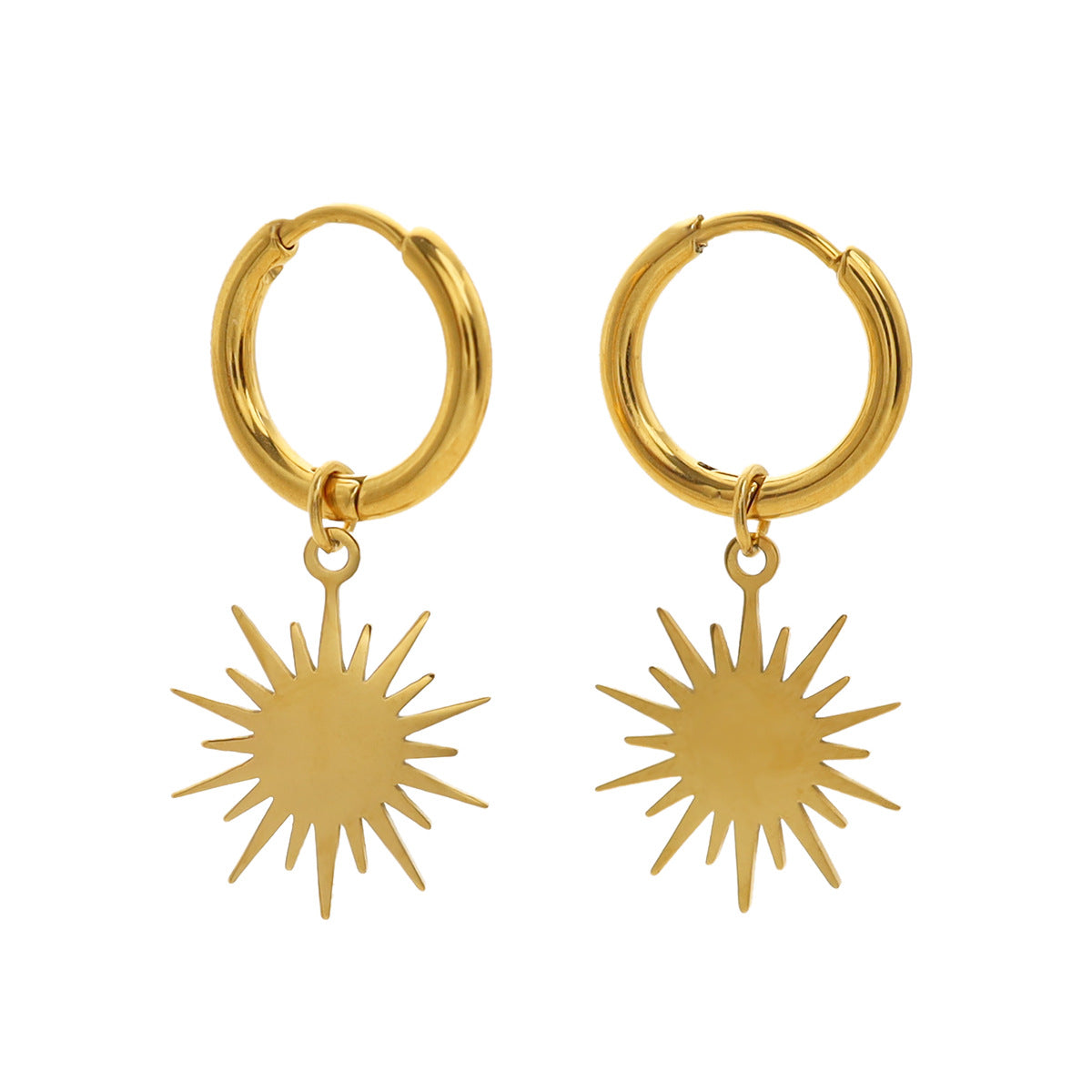Minimalist 18K Gold-Plated Starburst Earrings