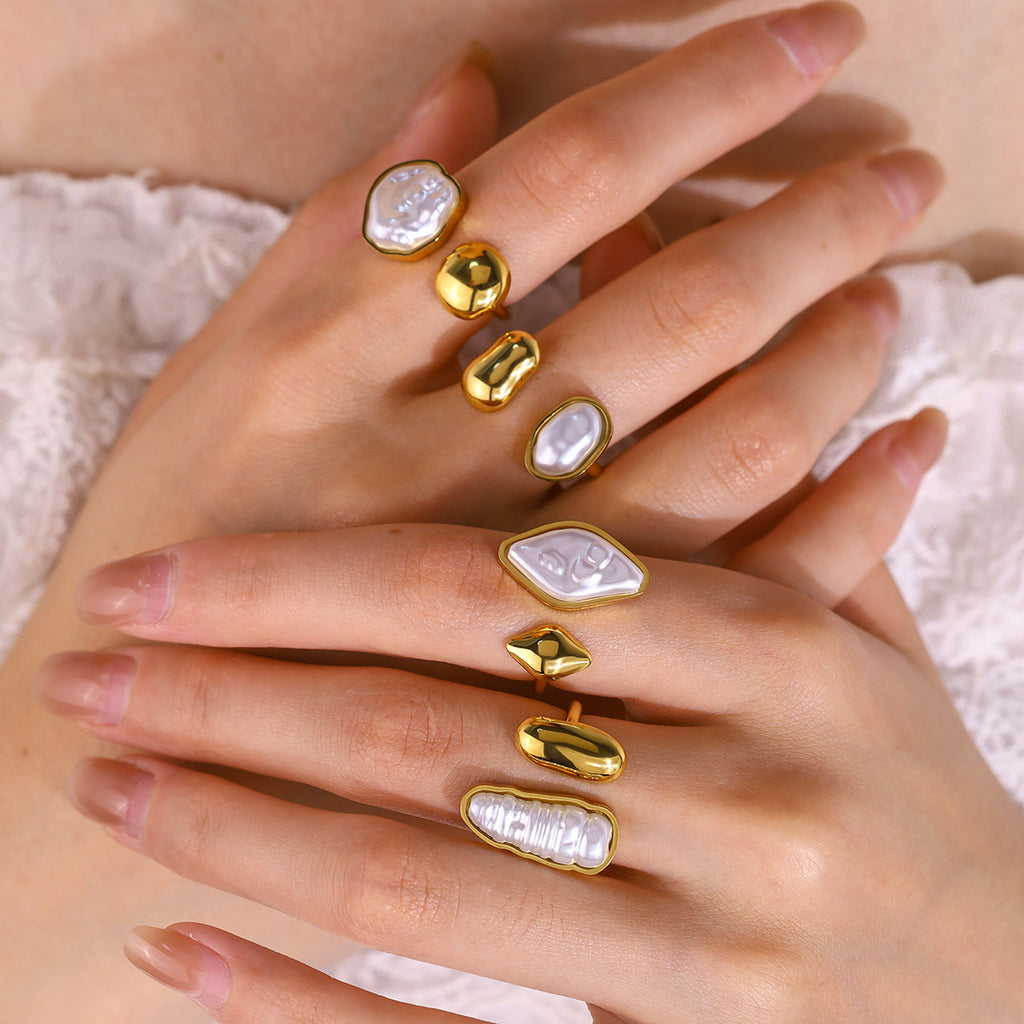 Affordable Luxury Open Ring with Irregular Pearl