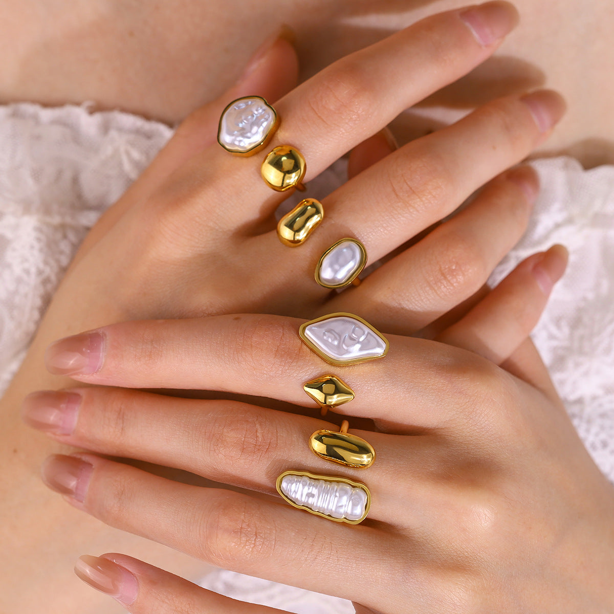 Affordable Luxury Open Ring with Irregular Pearl