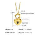French Vintage-Style Natural Stone Heart Necklace (18K Gold-Plated)