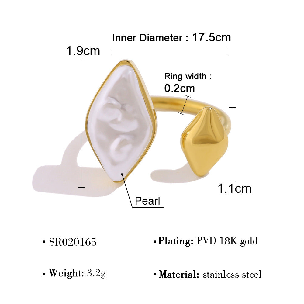 Affordable Luxury Open Ring with Irregular Pearl