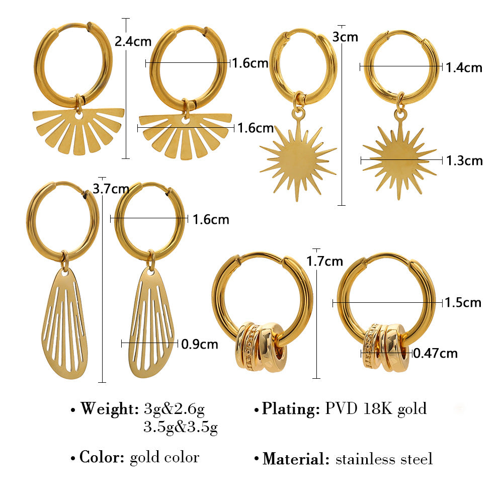 Minimalist 18K Gold-Plated Starburst Earrings