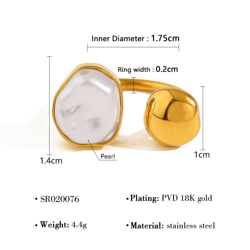 Affordable Luxury Open Ring with Irregular Pearl