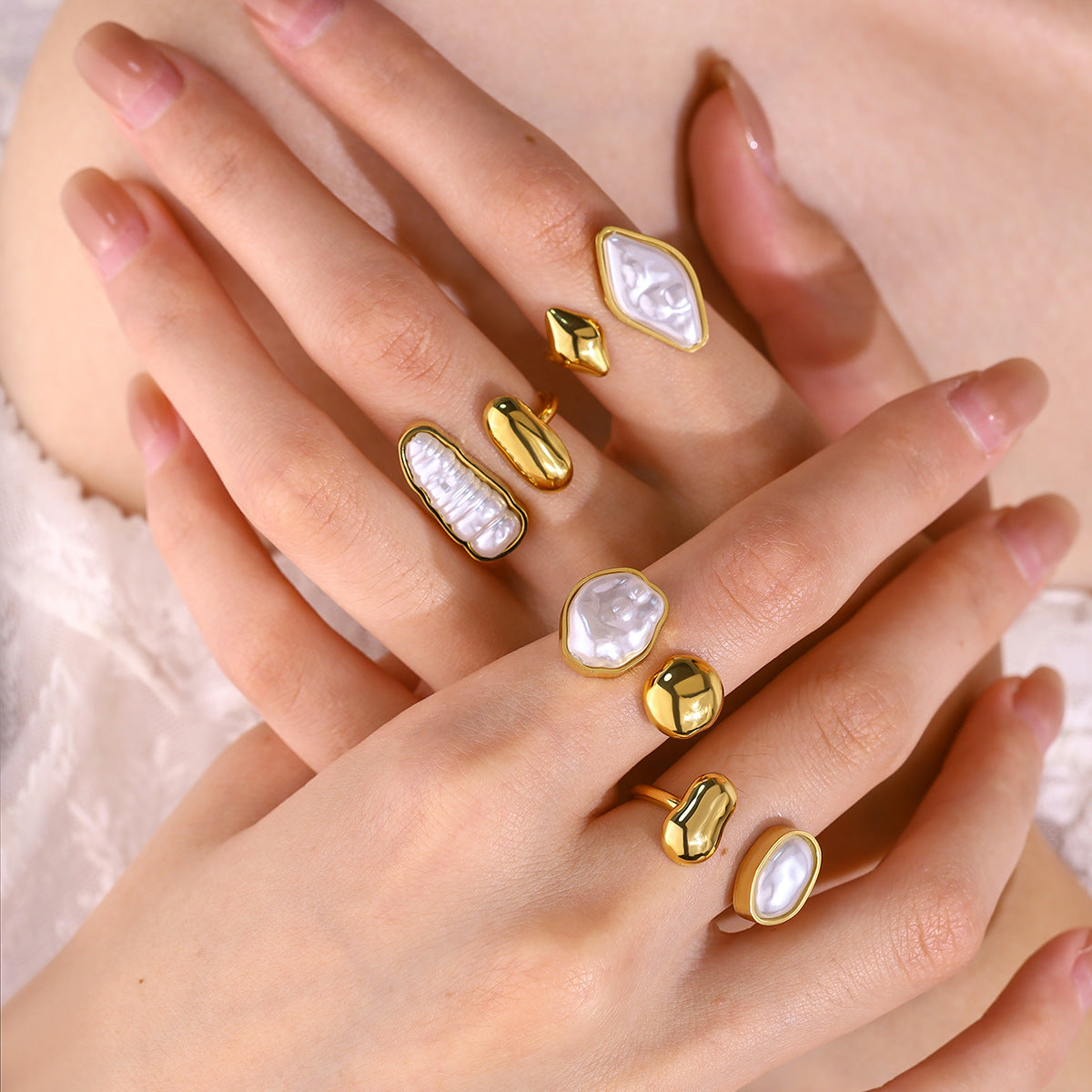 Affordable Luxury Open Ring with Irregular Pearl