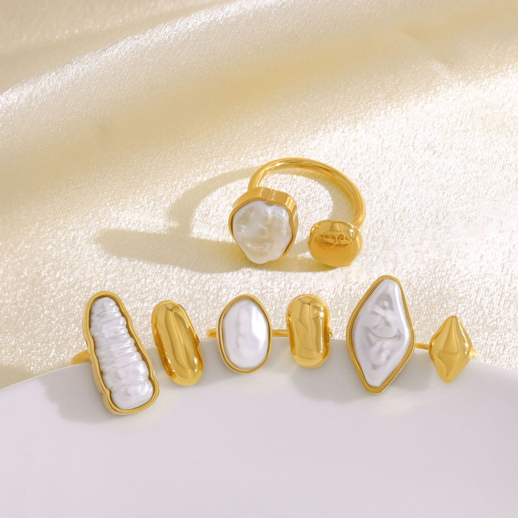 Affordable Luxury Open Ring with Irregular Pearl