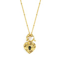 French Vintage-Style Natural Stone Heart Necklace (18K Gold-Plated)