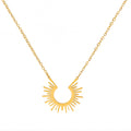Minimalist 18K Gold Semi-Circle Sunray Necklace