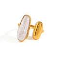 Affordable Luxury Open Ring with Irregular Pearl